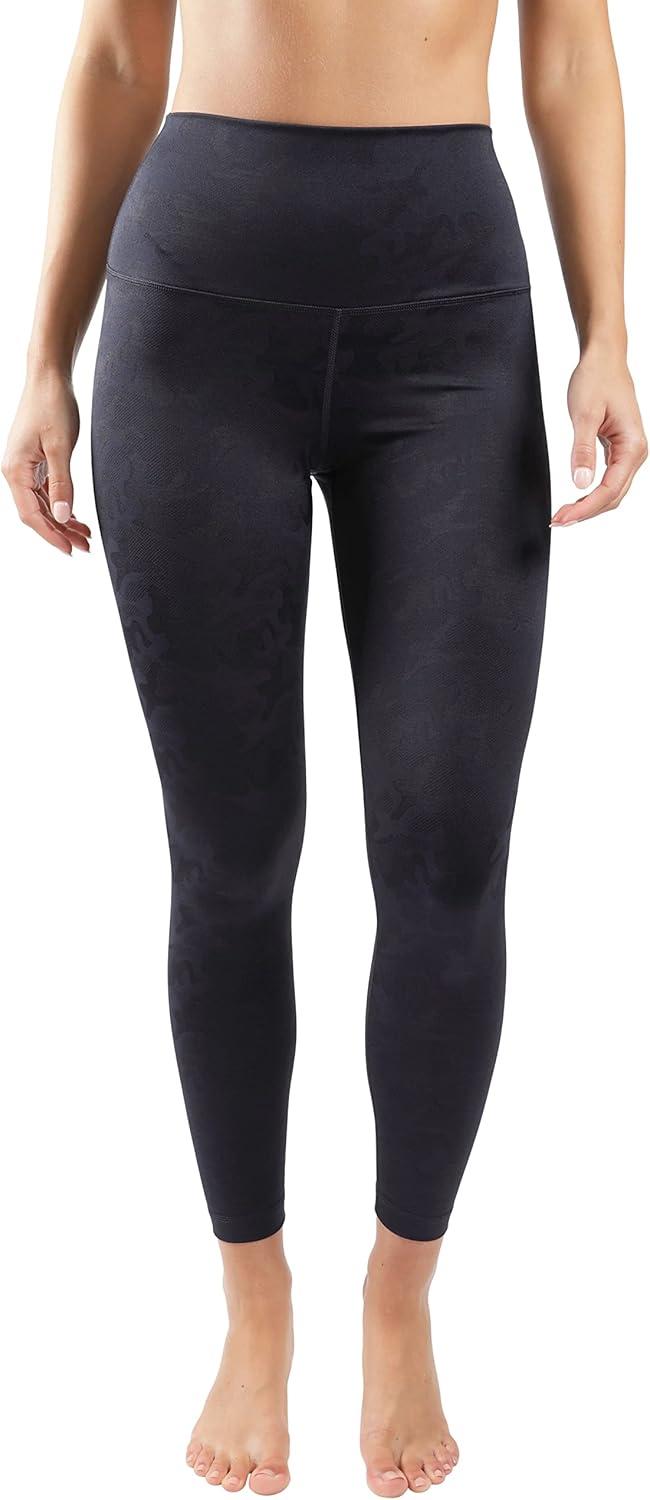 image90 Degree By Reflex High Waist Tummy Control Squat Proof Ankle Length Printed LeggingsCamo Navy Elastic Free