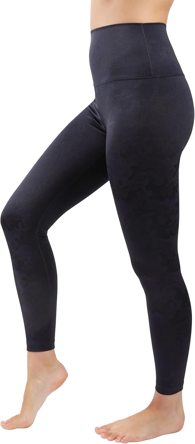 image90 Degree By Reflex High Waist Tummy Control Squat Proof Ankle Length Printed LeggingsCamo Navy Elastic Free