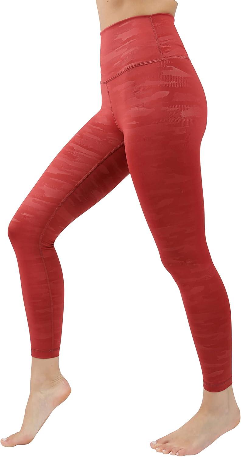 image90 Degree By Reflex High Waist Tummy Control Squat Proof Ankle Length Printed LeggingsCamo Sangria
