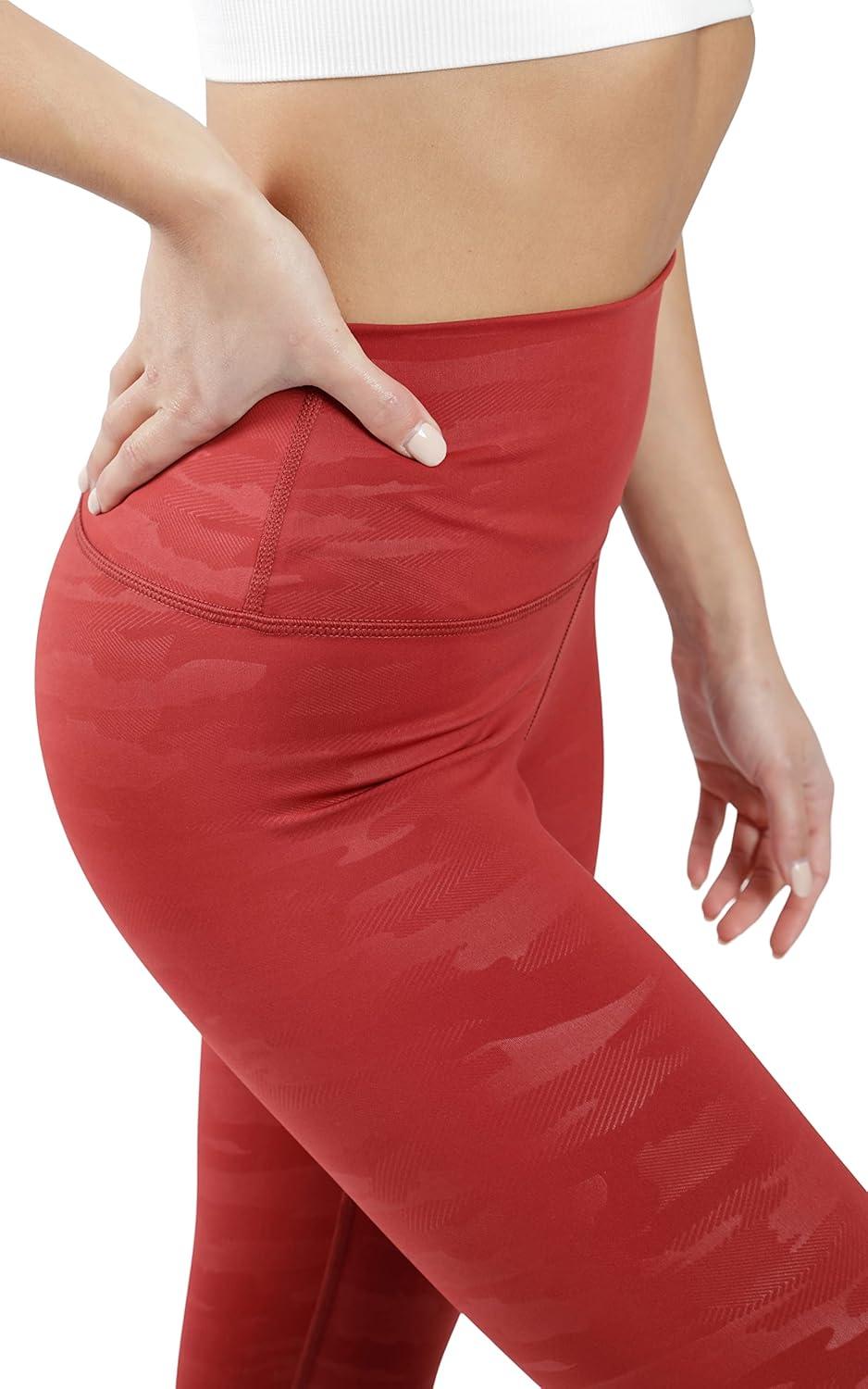 image90 Degree By Reflex High Waist Tummy Control Squat Proof Ankle Length Printed LeggingsCamo Sangria