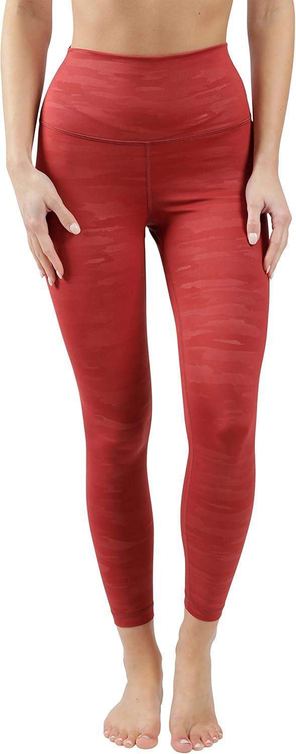 image90 Degree By Reflex High Waist Tummy Control Squat Proof Ankle Length Printed LeggingsCamo Sangria