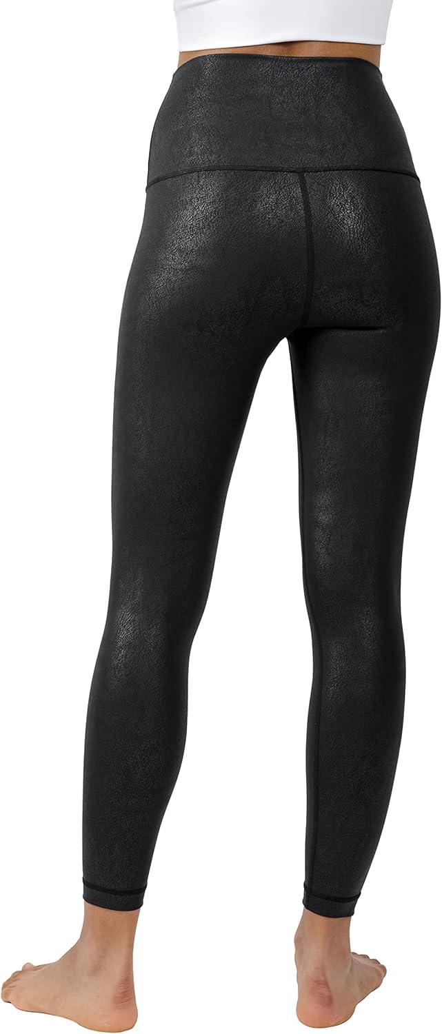 image90 Degree By Reflex High Waist Tummy Control Squat Proof Ankle Length Printed LeggingsCracked Black