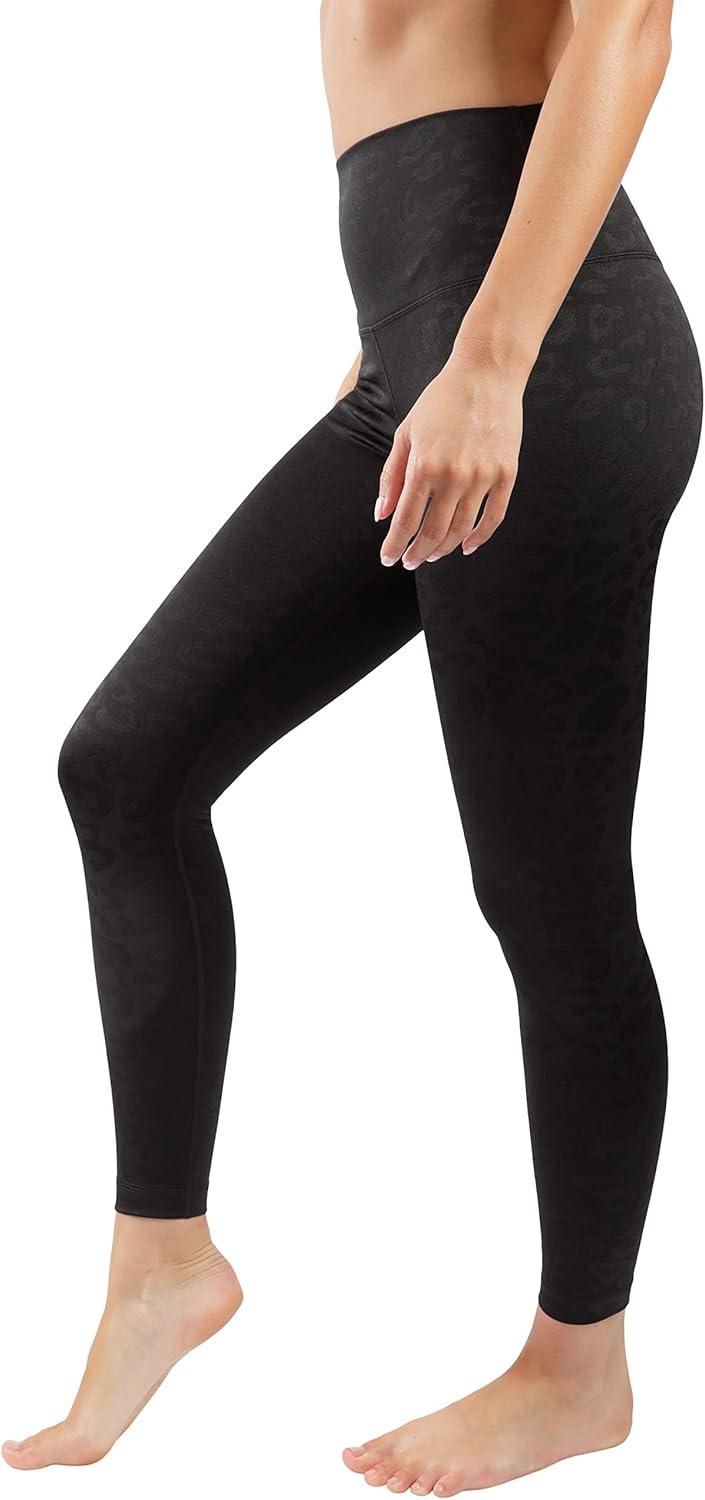 image90 Degree By Reflex High Waist Tummy Control Squat Proof Ankle Length Printed LeggingsLeopard Black Elastic Free