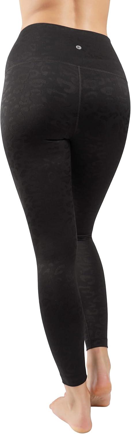 image90 Degree By Reflex High Waist Tummy Control Squat Proof Ankle Length Printed LeggingsLeopard Black Elastic Free