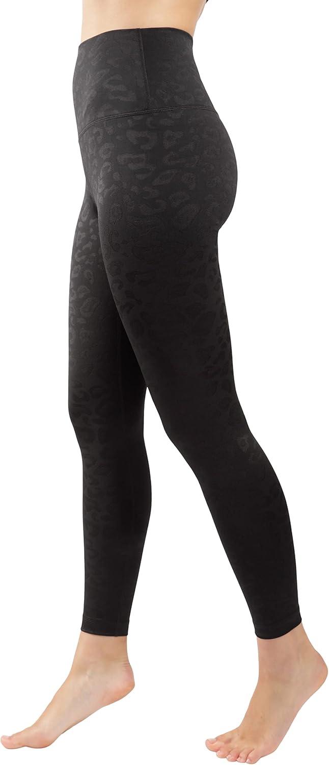image90 Degree By Reflex High Waist Tummy Control Squat Proof Ankle Length Printed LeggingsLeopard Black Elastic Free