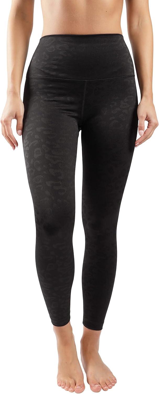image90 Degree By Reflex High Waist Tummy Control Squat Proof Ankle Length Printed LeggingsLeopard Black Elastic Free