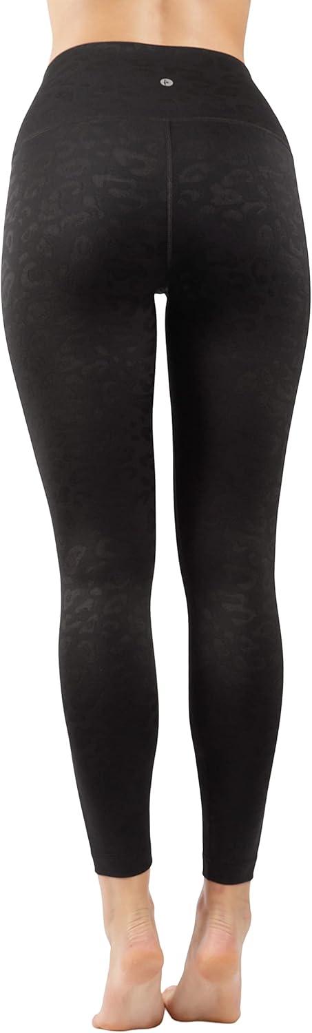 image90 Degree By Reflex High Waist Tummy Control Squat Proof Ankle Length Printed LeggingsLeopard Black Elastic Free