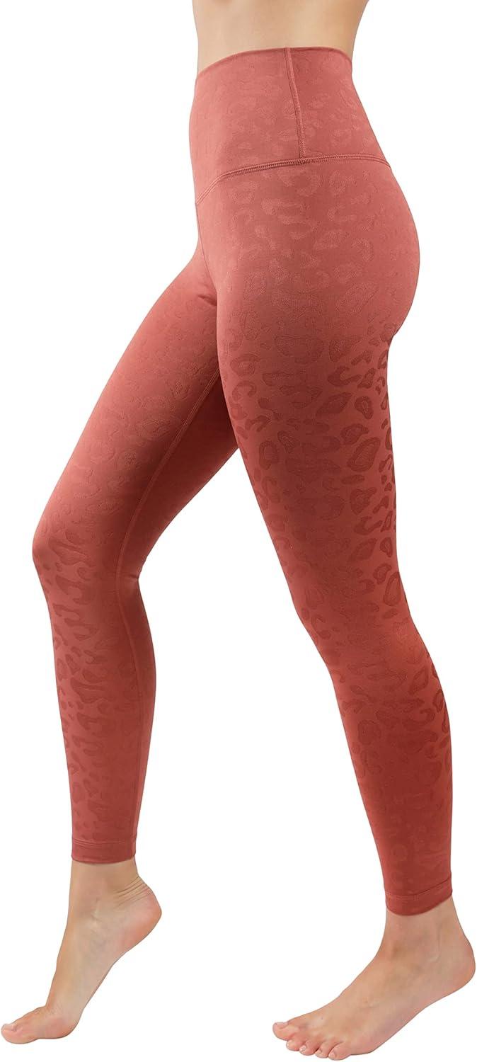 image90 Degree By Reflex High Waist Tummy Control Squat Proof Ankle Length Printed LeggingsLeopard Terracotta Elastic Free