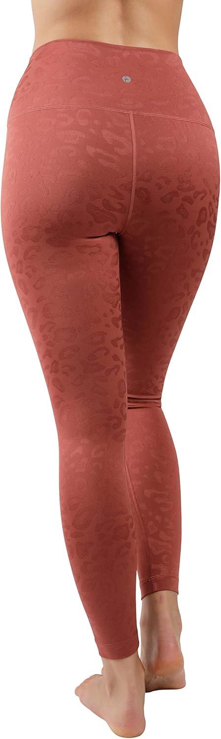 image90 Degree By Reflex High Waist Tummy Control Squat Proof Ankle Length Printed LeggingsLeopard Terracotta Elastic Free
