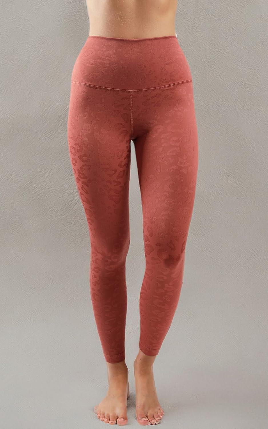 image90 Degree By Reflex High Waist Tummy Control Squat Proof Ankle Length Printed LeggingsLeopard Terracotta Elastic Free
