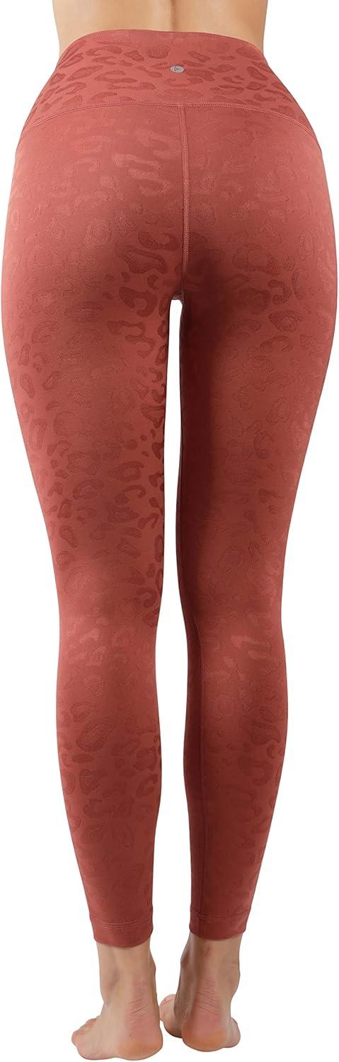 image90 Degree By Reflex High Waist Tummy Control Squat Proof Ankle Length Printed LeggingsLeopard Terracotta Elastic Free