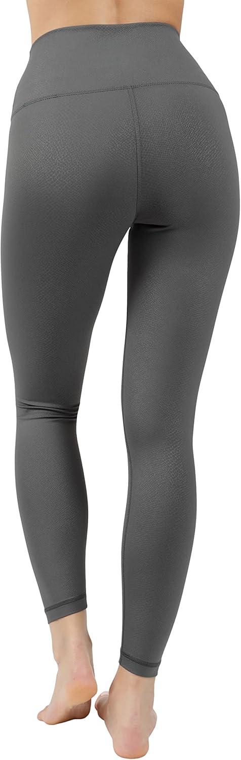 image90 Degree By Reflex High Waist Tummy Control Squat Proof Ankle Length Printed LeggingsPython Shire Green