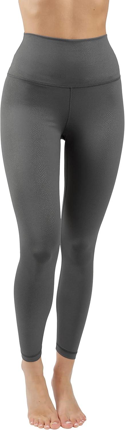 image90 Degree By Reflex High Waist Tummy Control Squat Proof Ankle Length Printed LeggingsPython Shire Green