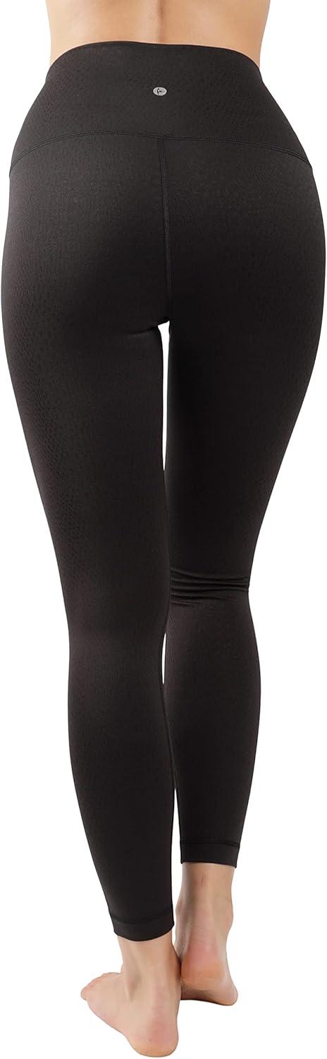 image90 Degree By Reflex High Waist Tummy Control Squat Proof Ankle Length Printed LeggingsSnake Black Elastic Free