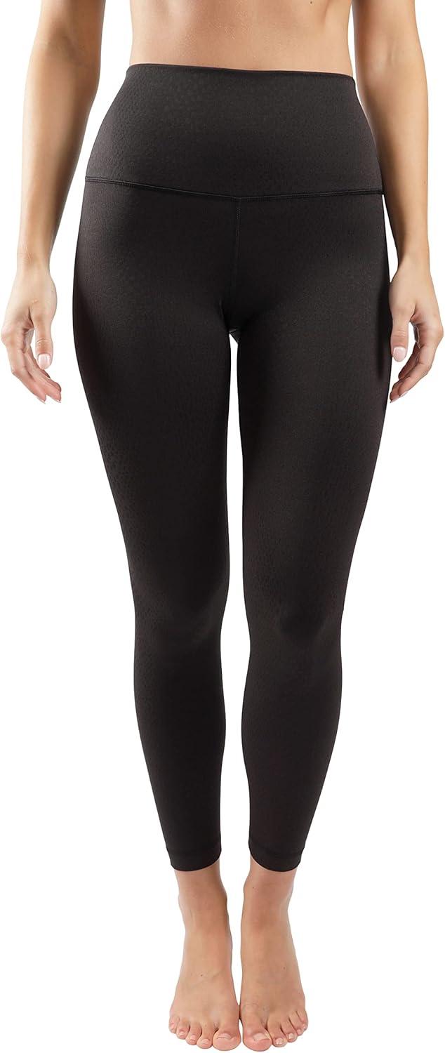 image90 Degree By Reflex High Waist Tummy Control Squat Proof Ankle Length Printed LeggingsSnake Black Elastic Free