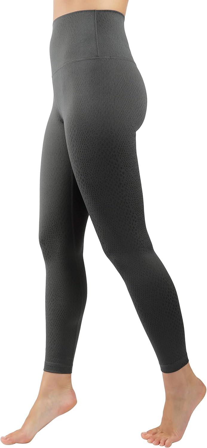 image90 Degree By Reflex High Waist Tummy Control Squat Proof Ankle Length Printed LeggingsSnake Shire Green Elastic Free