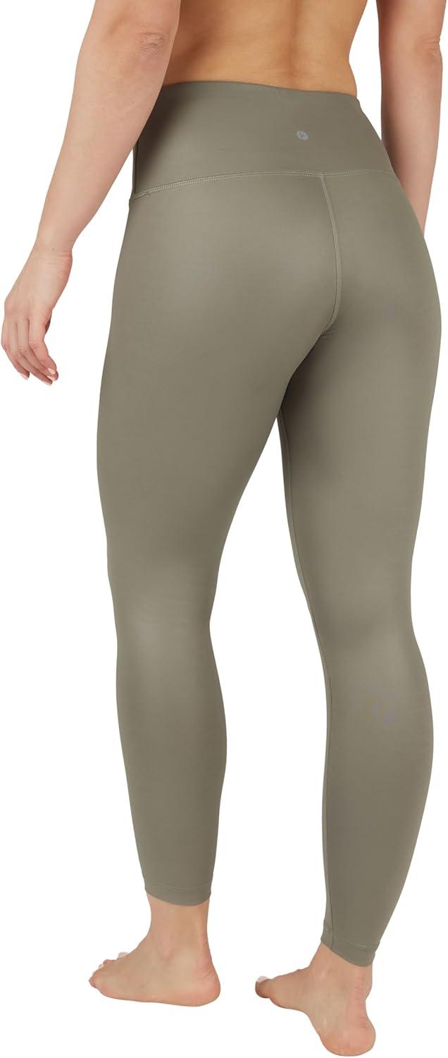 image90 Degree By Reflex Womens High Waist High Shine Faux Leather Ankle LeggingsNight Sage