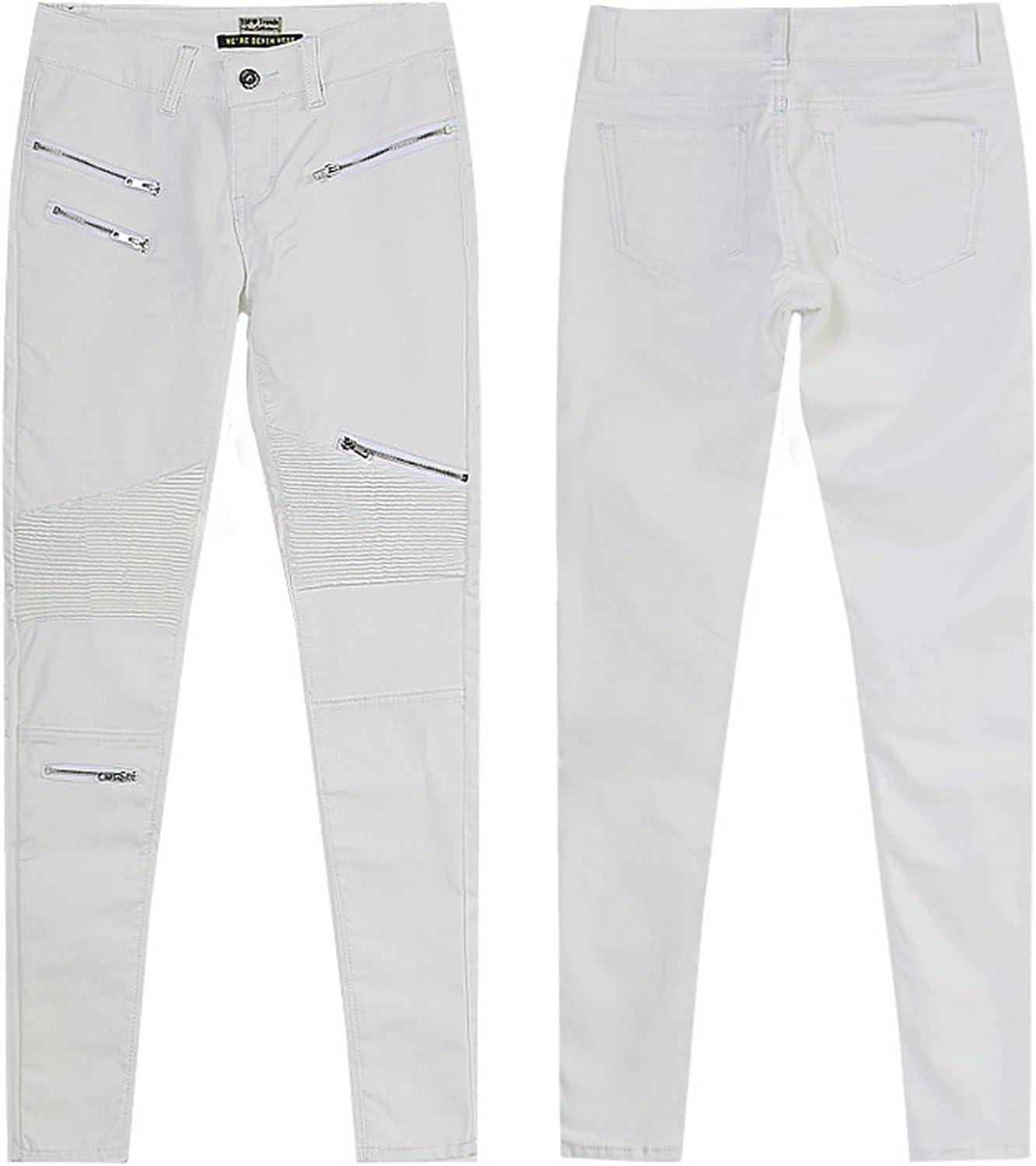 imageBlack Pants PU Leather Coated Denim Pants for Women Sexy Tight Stretchy Rider LeggingsWhite