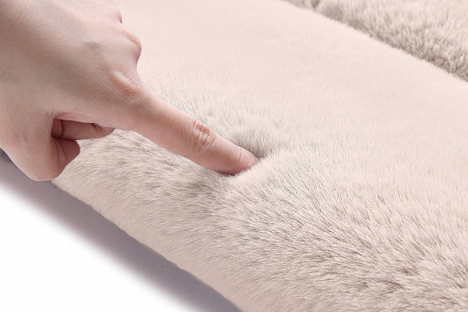 imageCaracilia Women Luxury Faux Fur Coat Jackets Wrap Cape Shawl for Wedding PartyBeige