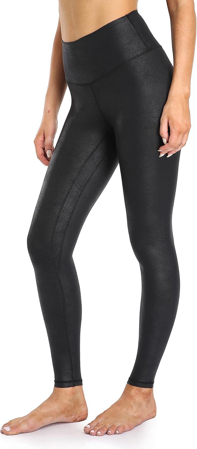 imageColorfulkoala Womens High Waisted Matte Faux Leather Leggings Full Length Yoga PantsBlack
