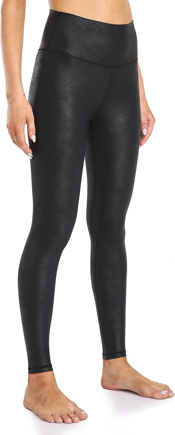 imageColorfulkoala Womens High Waisted Matte Faux Leather Leggings Full Length Yoga PantsBlack