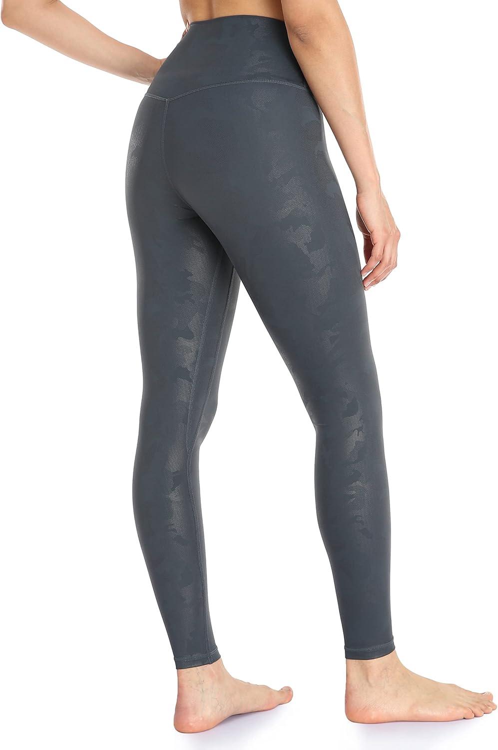 imageColorfulkoala Womens High Waisted Matte Faux Leather Leggings Full Length Yoga PantsBlack Camo
