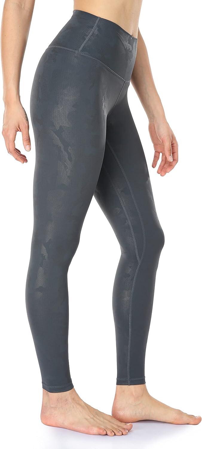 imageColorfulkoala Womens High Waisted Matte Faux Leather Leggings Full Length Yoga PantsBlack Camo