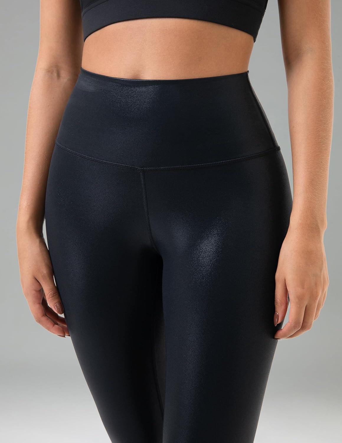 imageColorfulkoala Womens High Waisted Matte Faux Leather Leggings Full Length Yoga PantsGlossy Black