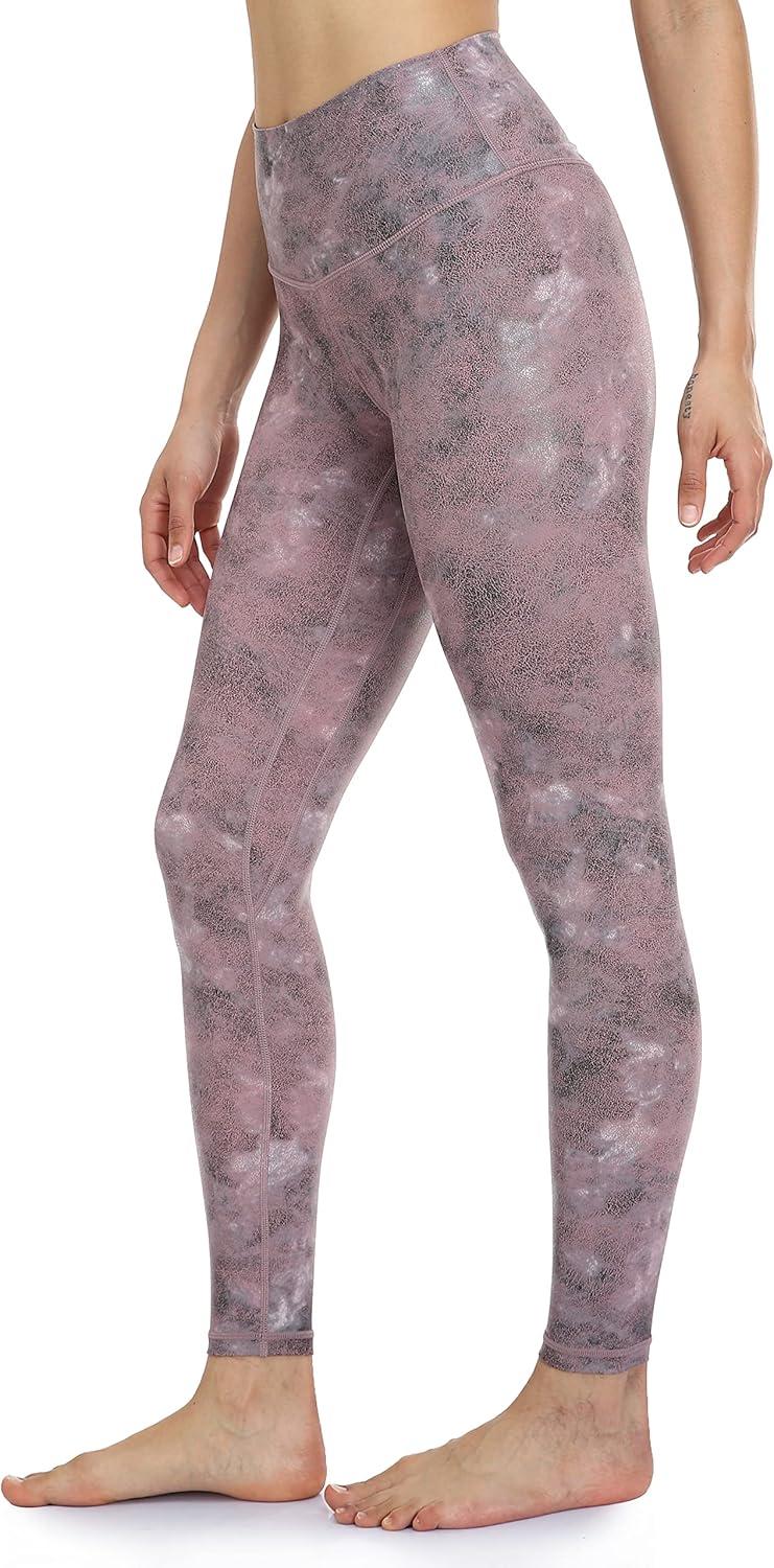 imageColorfulkoala Womens High Waisted Matte Faux Leather Leggings Full Length Yoga PantsGlossy Pink