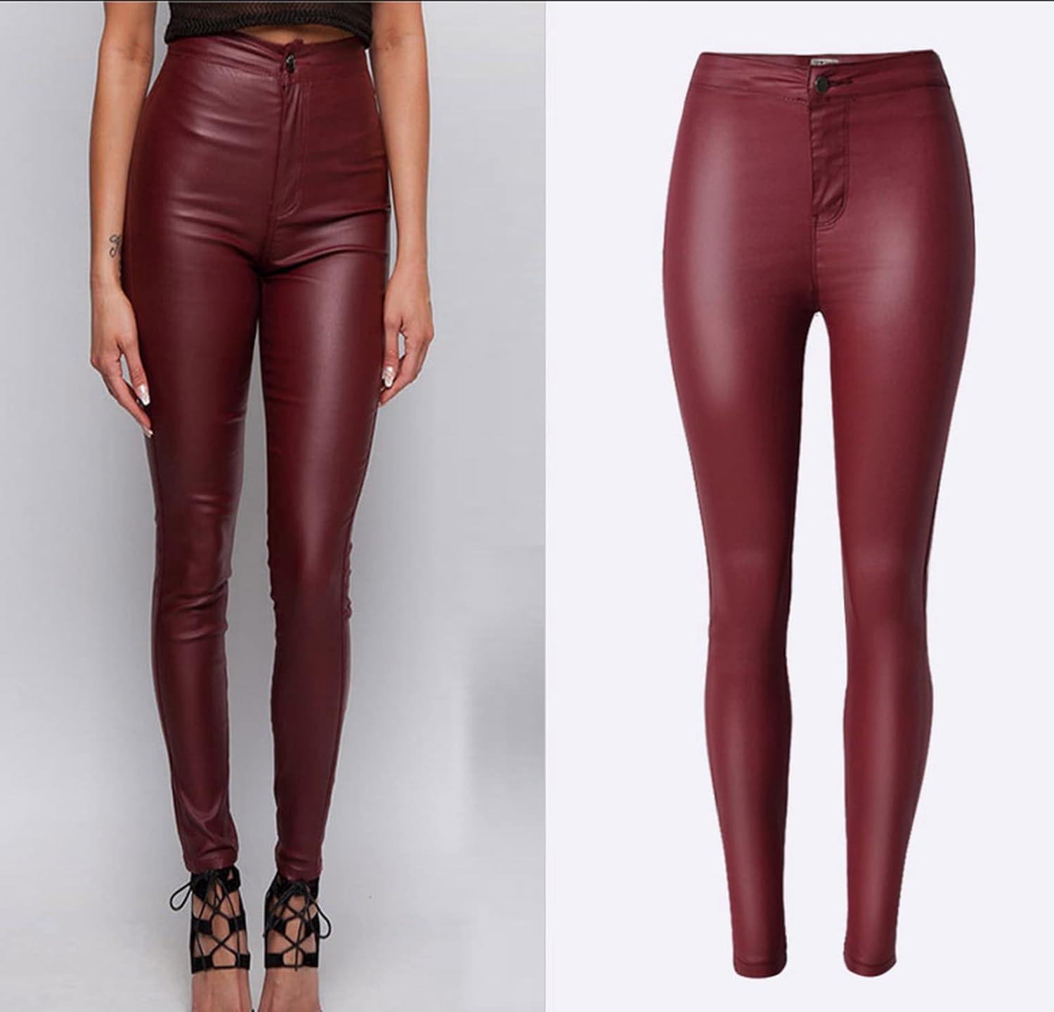 imageFaringoto Womens Pu Faux Leather Pants Slim Leggings Variety of Styles with Pockets056
