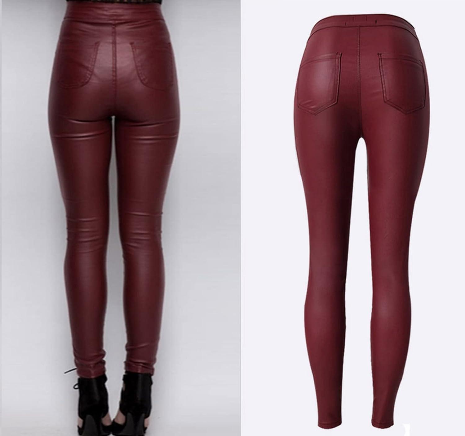 imageFaringoto Womens Pu Faux Leather Pants Slim Leggings Variety of Styles with Pockets056