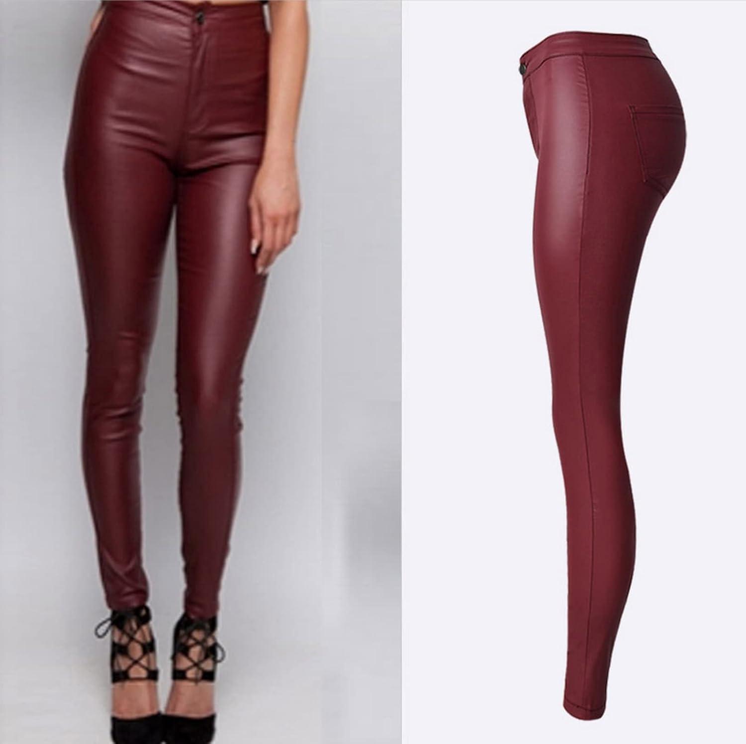 imageFaringoto Womens Pu Faux Leather Pants Slim Leggings Variety of Styles with Pockets056