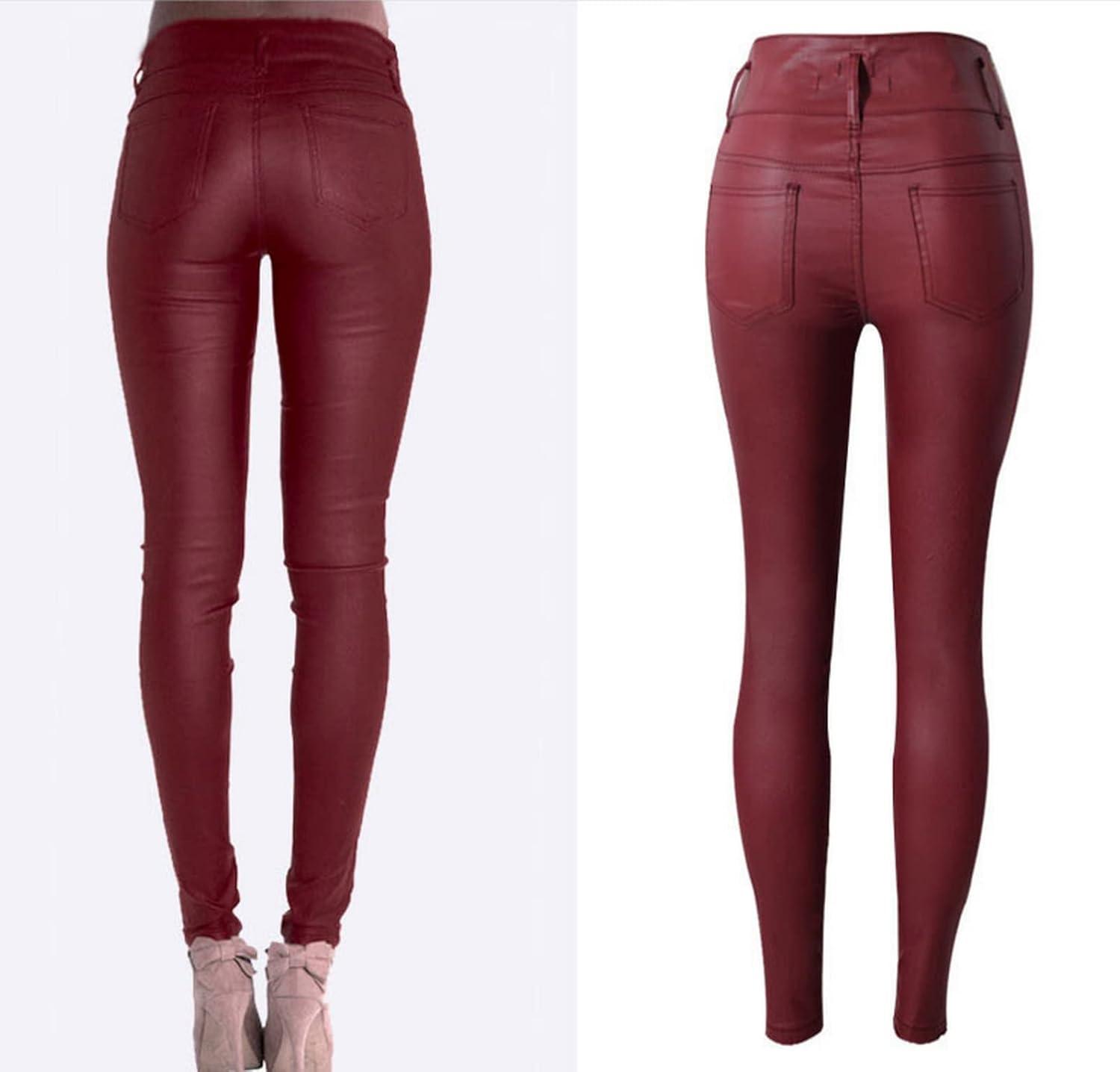 imageFaringoto Womens Pu Faux Leather Pants Slim Leggings Variety of Styles with Pockets057