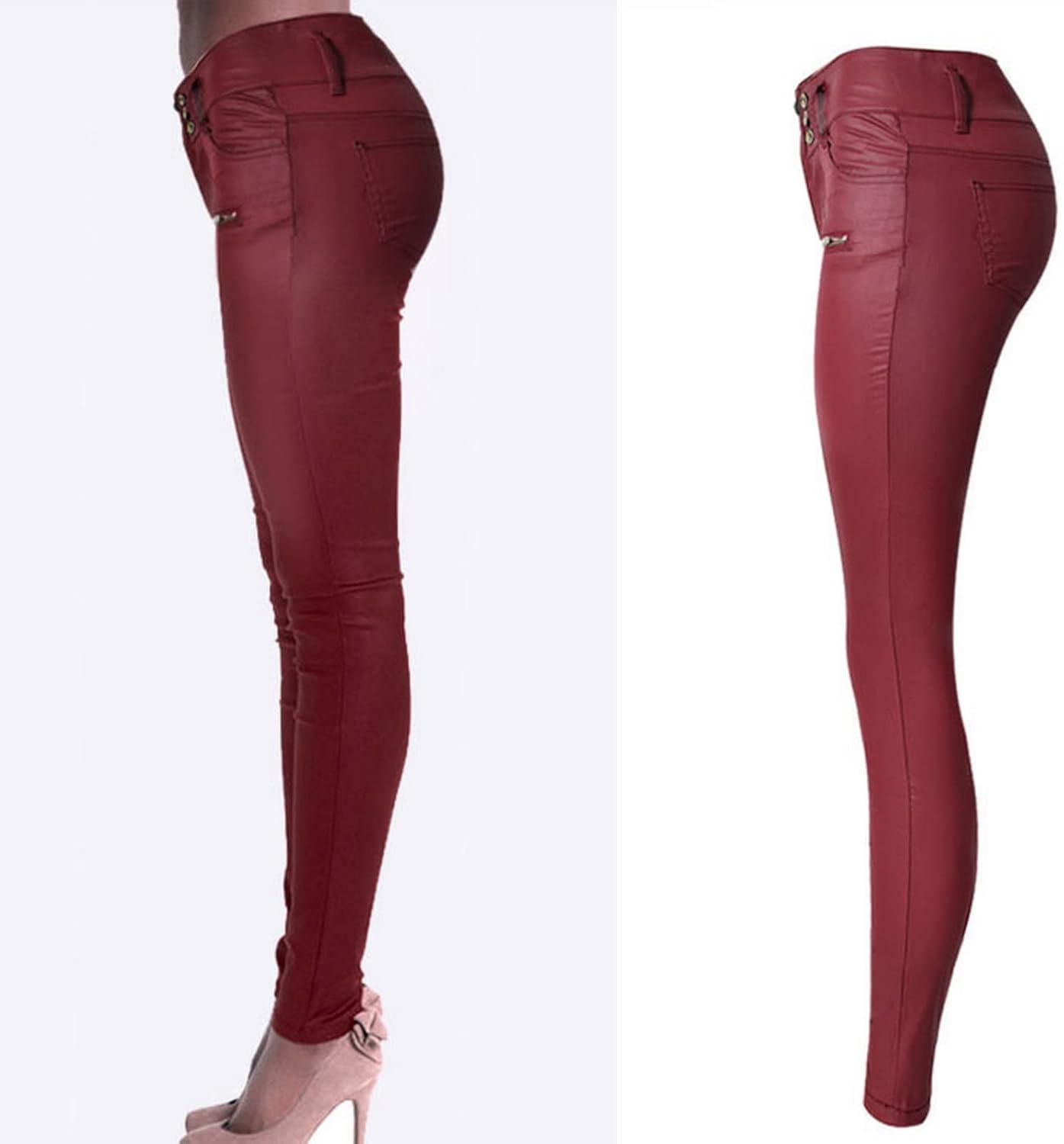 imageFaringoto Womens Pu Faux Leather Pants Slim Leggings Variety of Styles with Pockets057