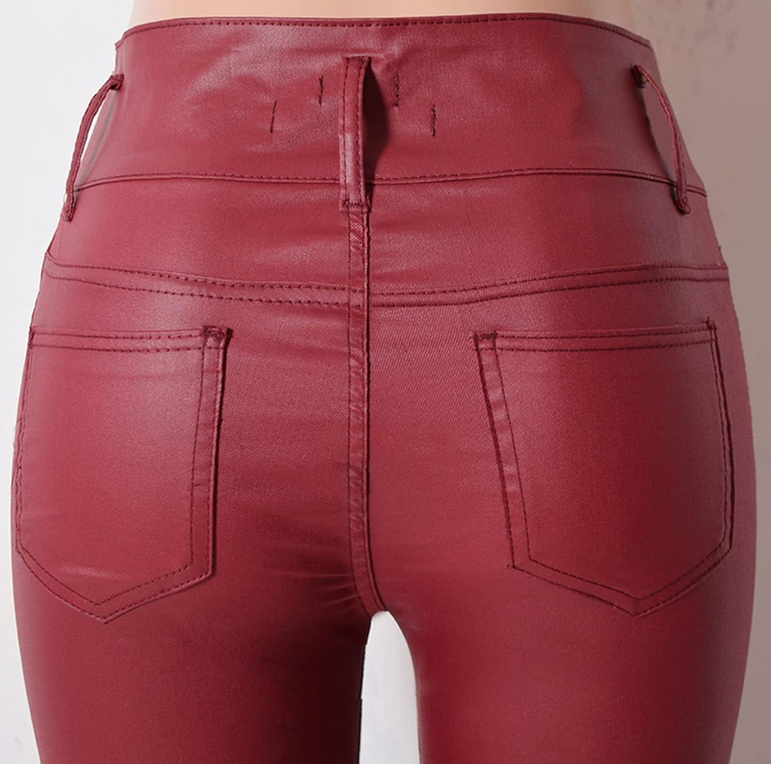 imageFaringoto Womens Pu Faux Leather Pants Slim Leggings Variety of Styles with Pockets057