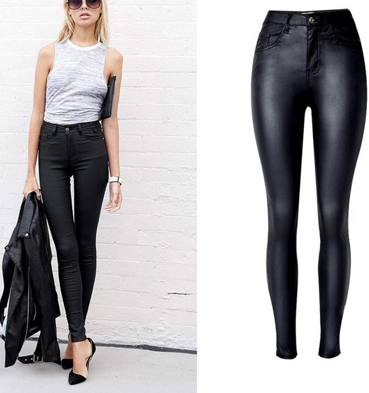 imageFaringoto Womens Pu Faux Leather Pants Slim Leggings Variety of Styles with Pockets101