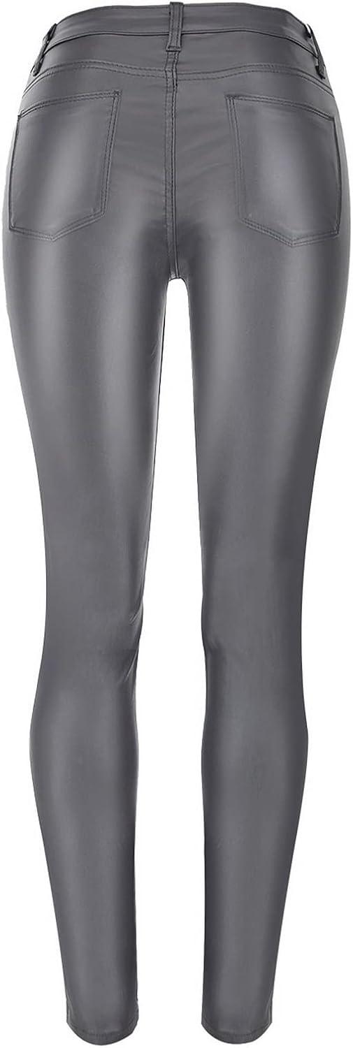 imageFaringoto Womens Pu Faux Leather Pants Slim Leggings Variety of Styles with Pockets389