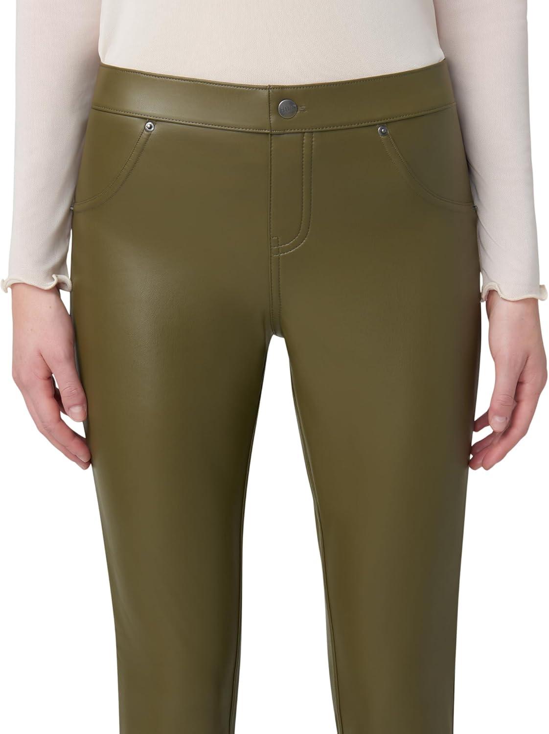 imageHUE Womens Faux Leather LeggingsDark Olive