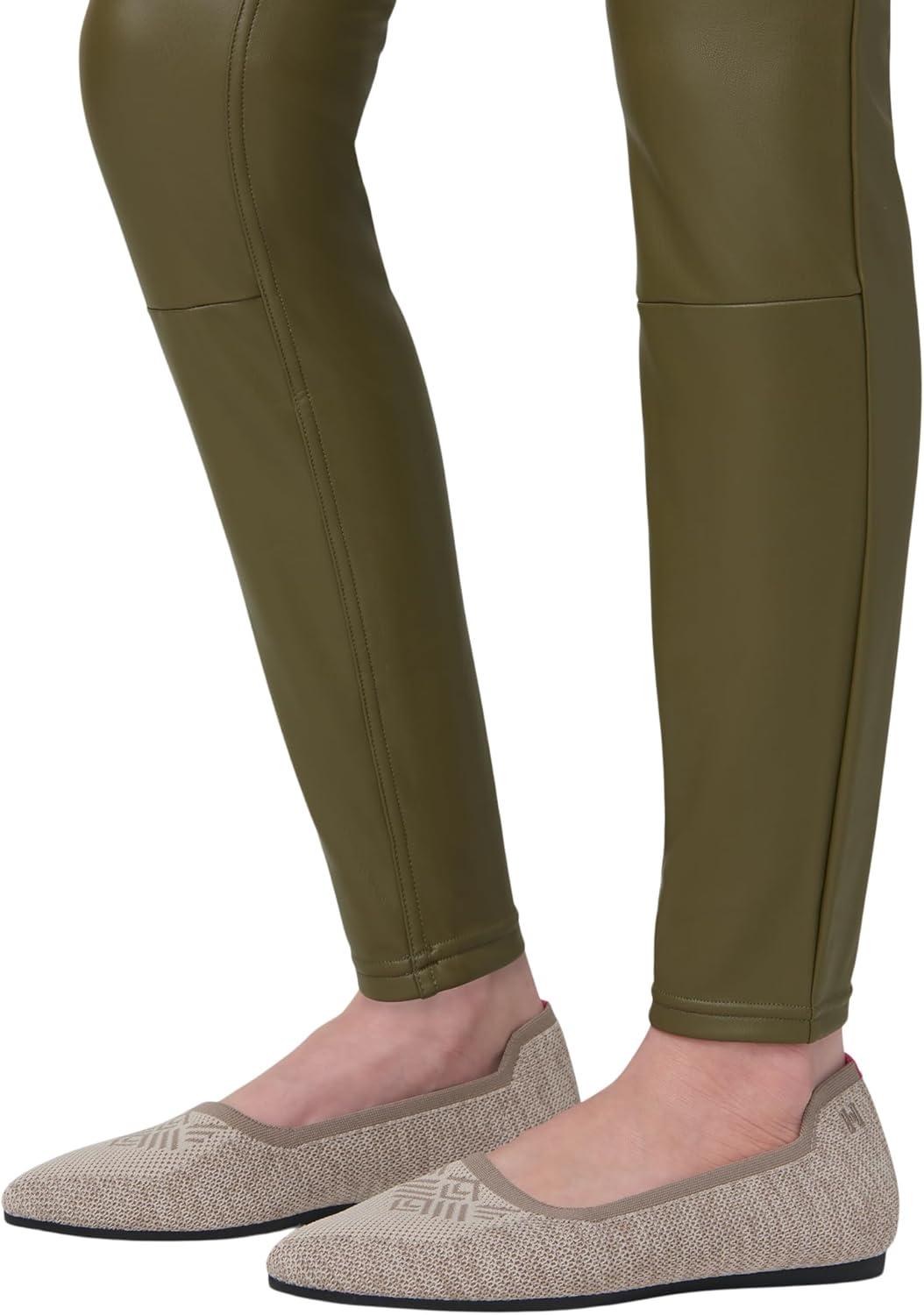 imageHUE Womens Faux Leather LeggingsDark Olive