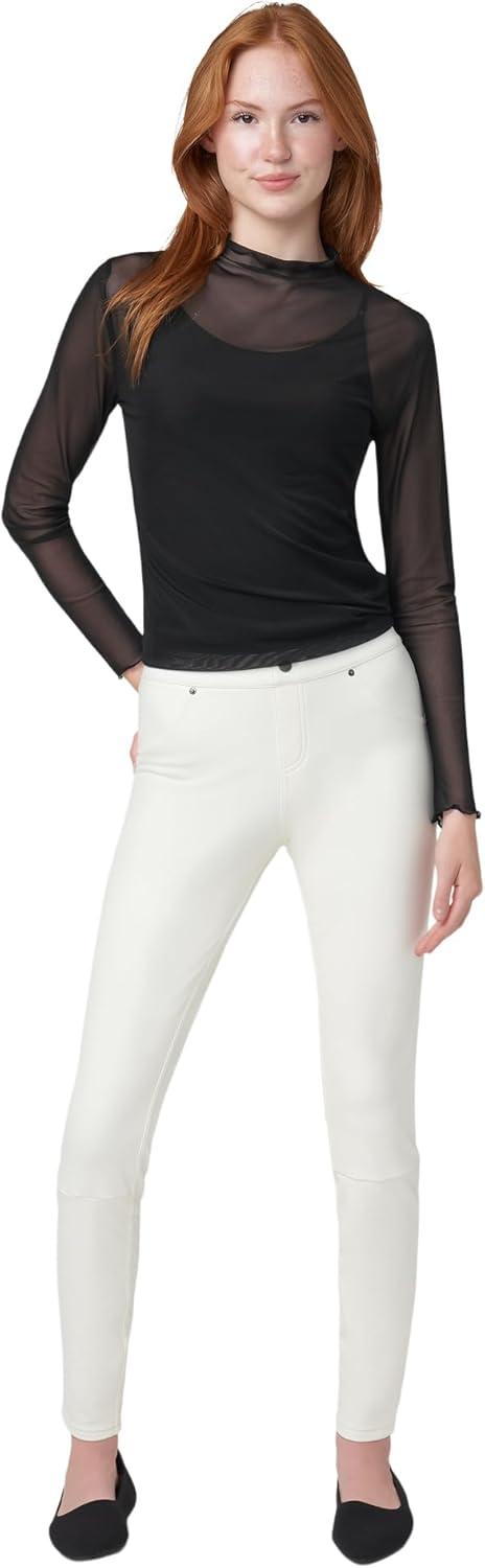 imageHUE Womens Faux Leather LeggingsStar White