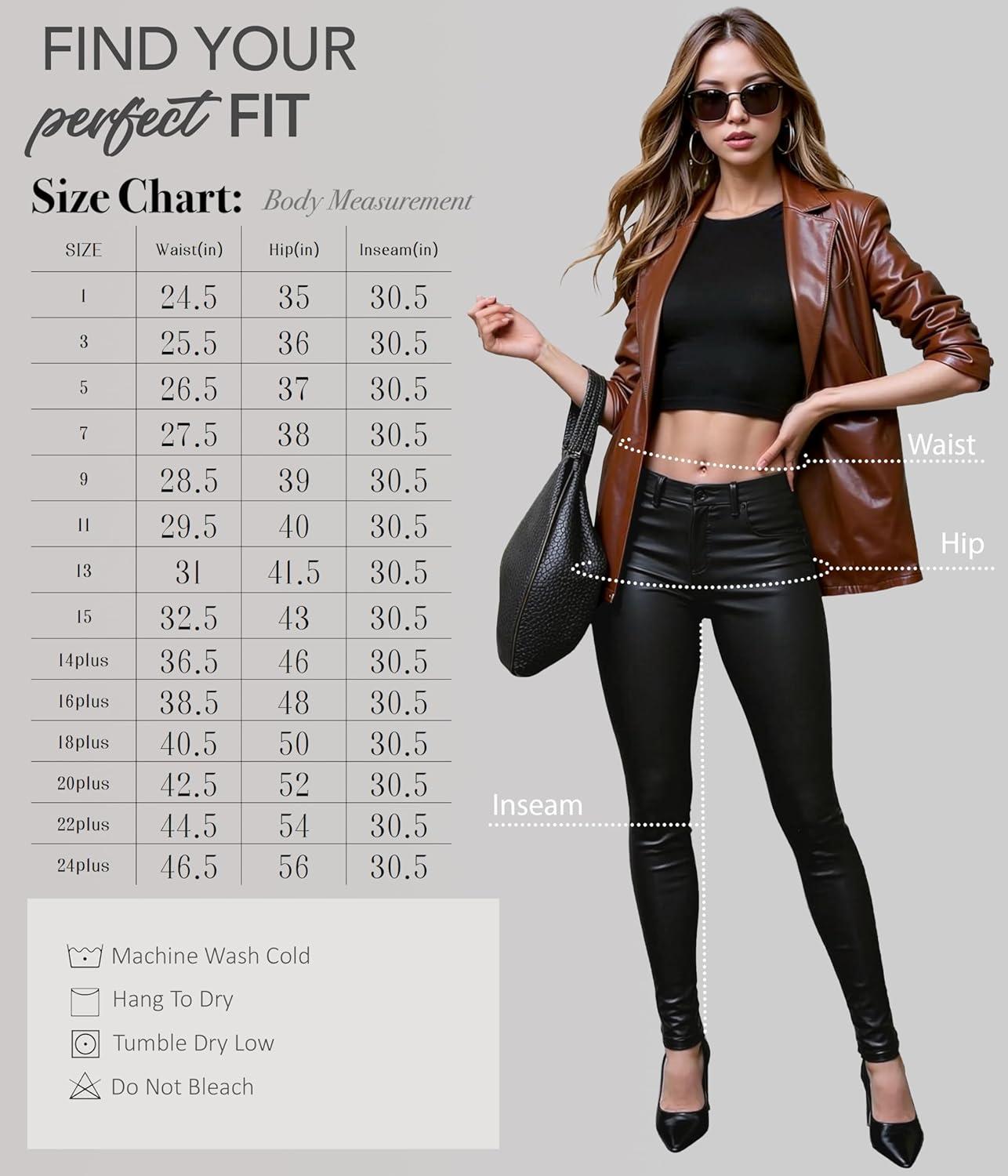 imageHybrid amp Company Womens Skinny Stretch Fashion Casual Coated PantsBlack