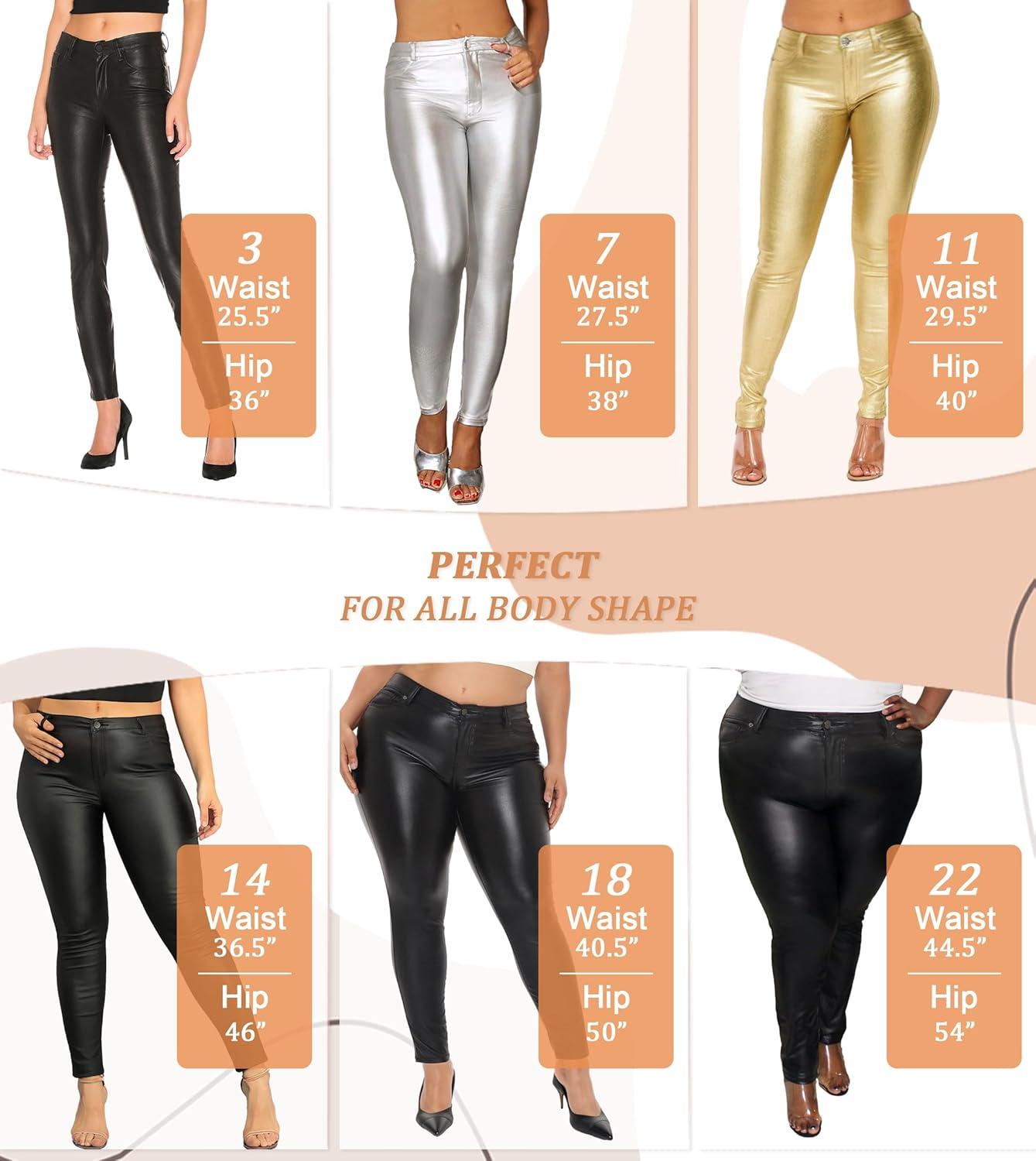 imageHybrid amp Company Womens Skinny Stretch Fashion Casual Coated PantsP44799skblack