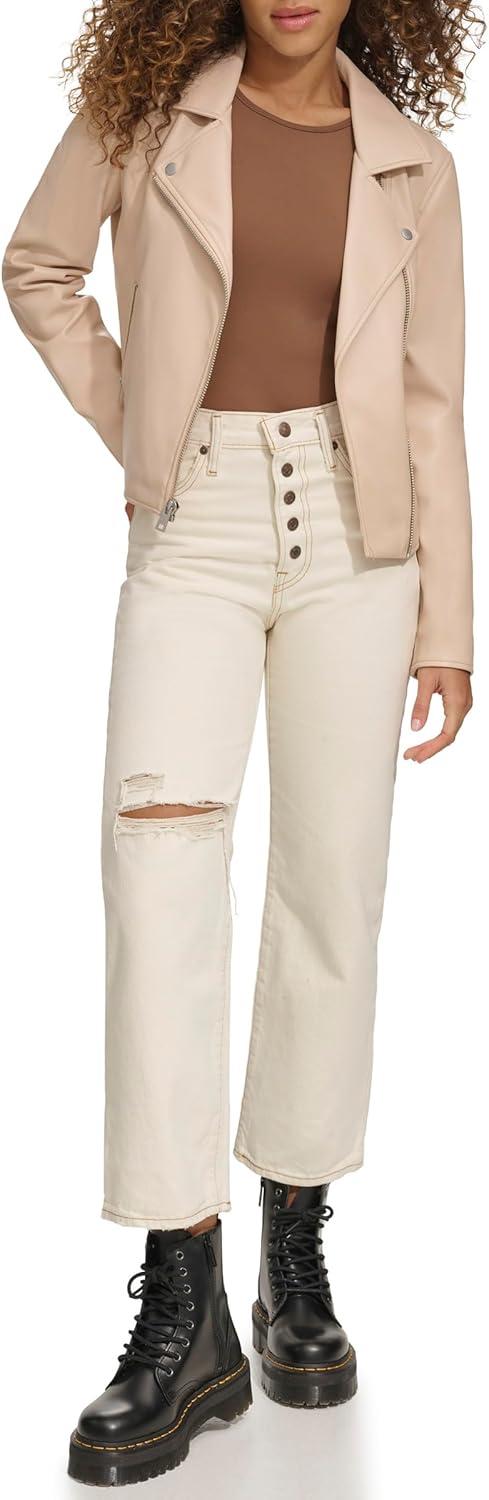 imageLevis womens Smooth Faux Leather Moto Standard and Plus SizesFrappe