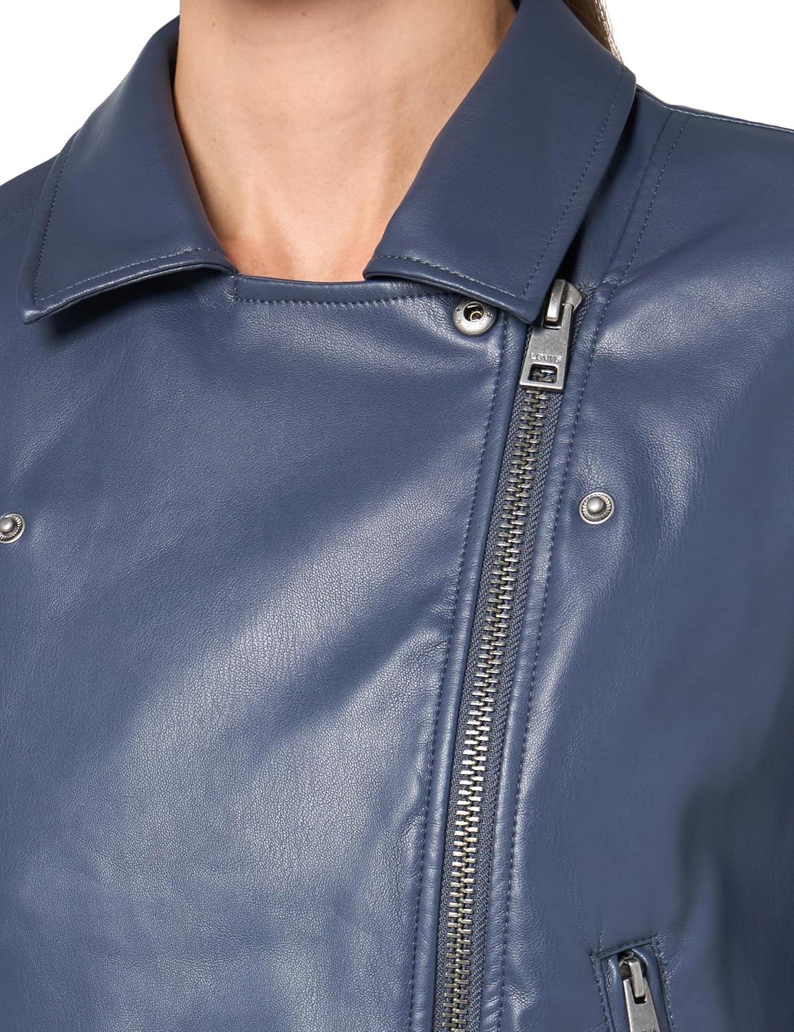 imageLevis womens Smooth Faux Leather Moto Standard and Plus SizesOdyssey Grey