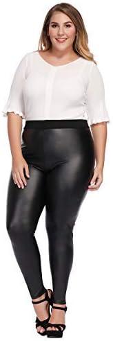 imageMCEDAR Womens Plus Size Faux Leather Leggings Girls High Waisted Sexy Skinny PantsBlack 5