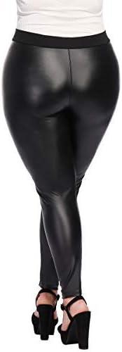 imageMCEDAR Womens Plus Size Faux Leather Leggings Girls High Waisted Sexy Skinny PantsBlack 5