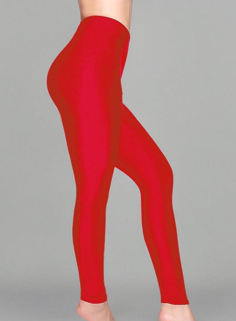 imageRomastory Womens Stretched Shiny Sports Leggings MidWaist Elastic Pants Shining Leggings TightsRed