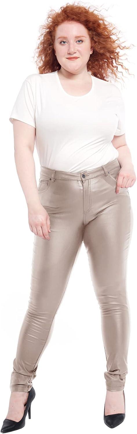 imageS P Y M Womens Stretchy Jeggings Faux Leather Legging Pants with Pockets Regular and Plus Size01Skinplus