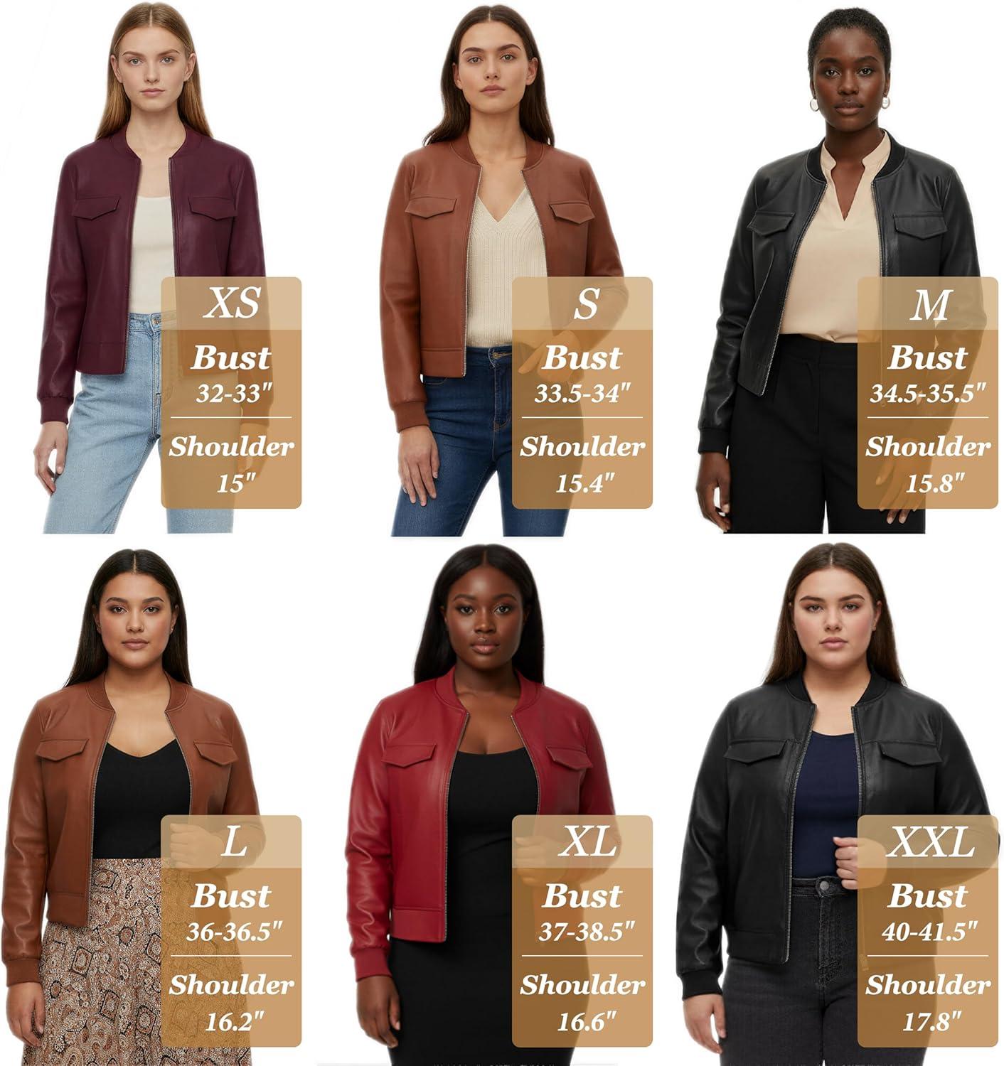 imageWomen Leather Jacket Faux Cropped Bomber Coat Cute Short for Casual Vacation Travel College Going Out Classy OutfitCharcoal Black