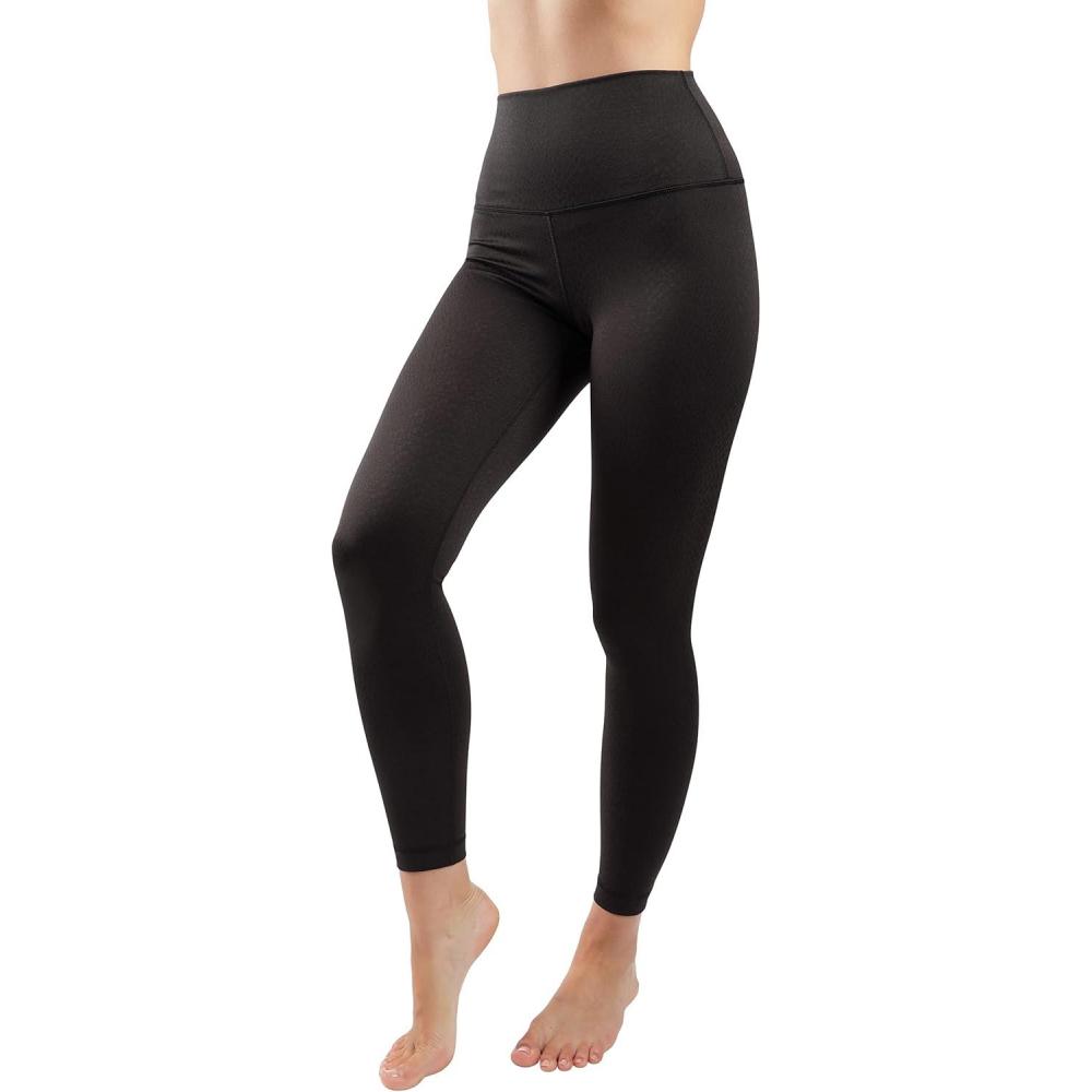 image90 Degree By Reflex High Waist Tummy Control Squat Proof Ankle Length Printed LeggingsSnake Black Elastic Free